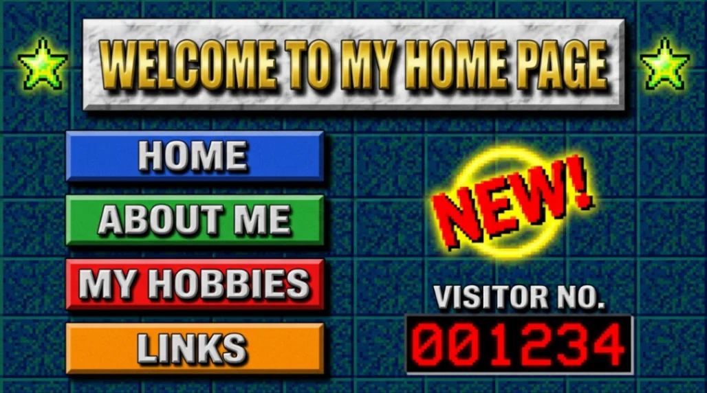 90s web graphics with bevel emboss and drop shadow effects created in Actual Drawing