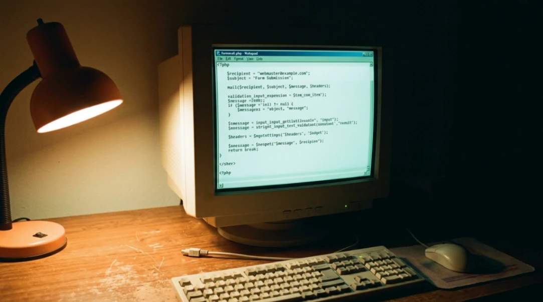 Early 2000s PHP formmail script in a basic text editor