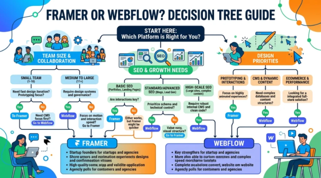 Framer vs Webflow decision guide for startup founders and agencies 2026