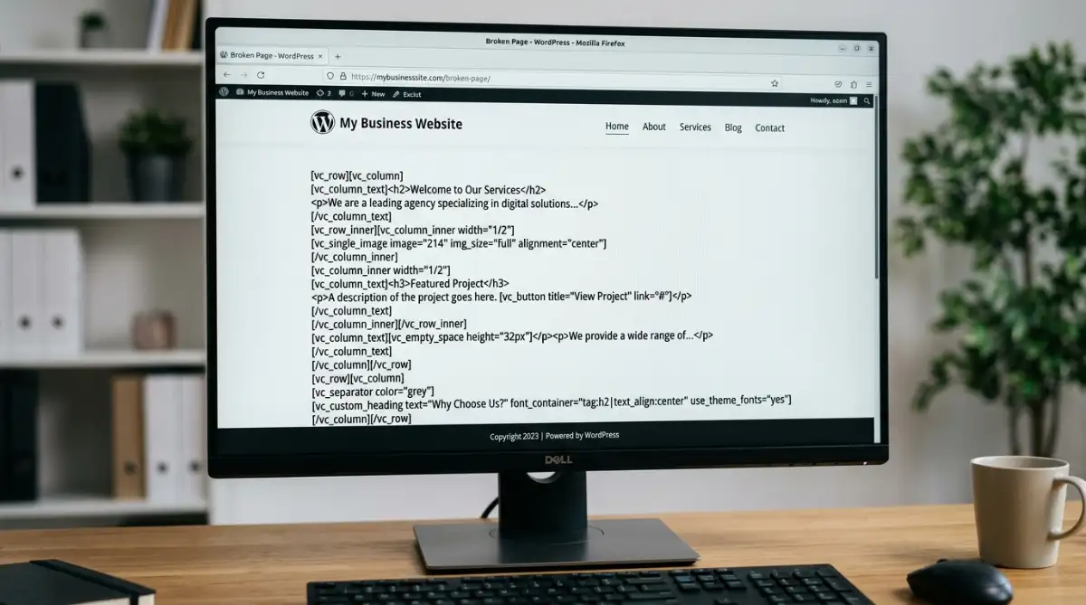 WordPress frontend displaying broken WPBakery shortcodes after plugin deactivation