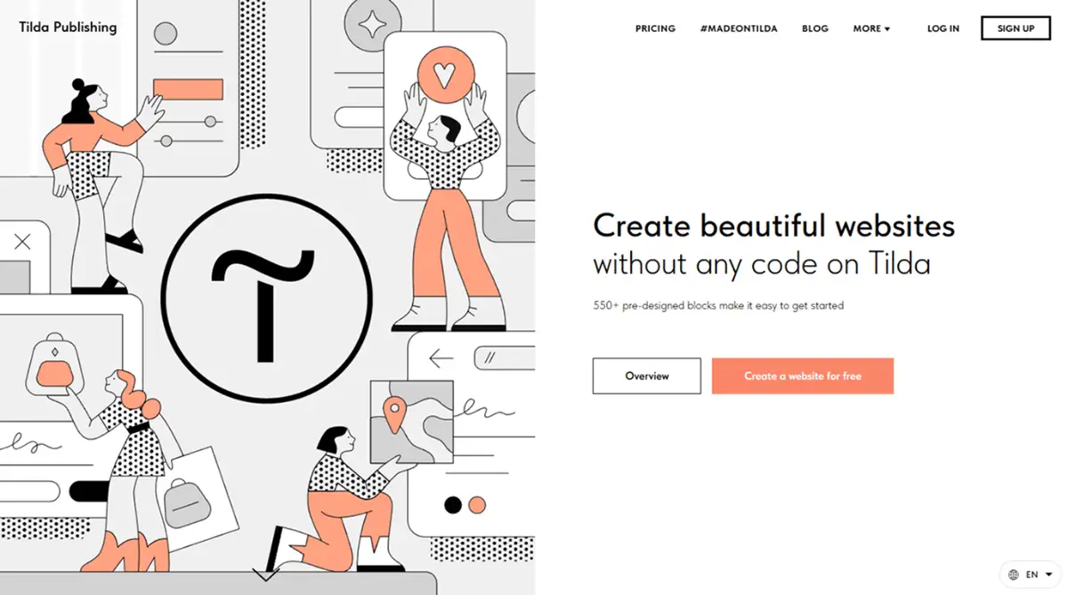 Tilda no code website builder 2026