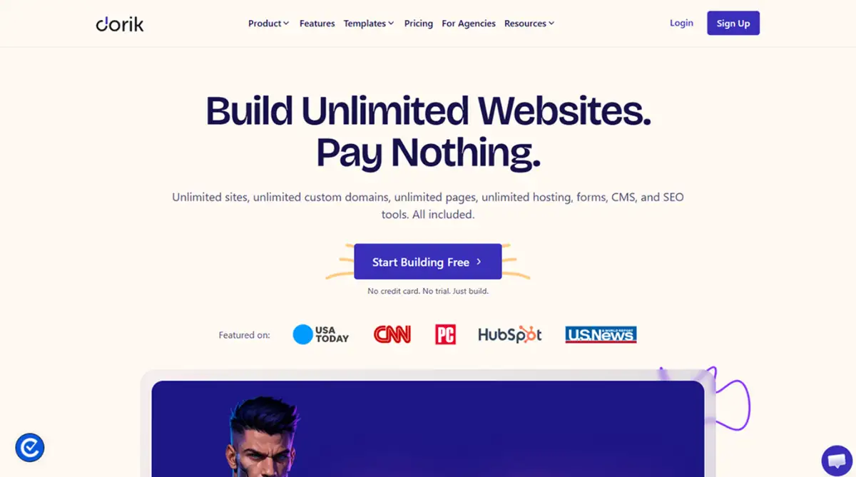 Dorik no code website builder 2026