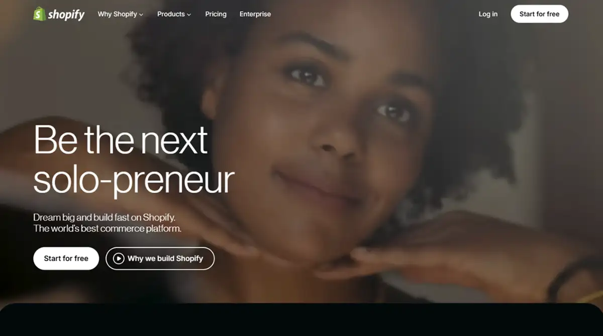 Shopify no code website builder 2026
