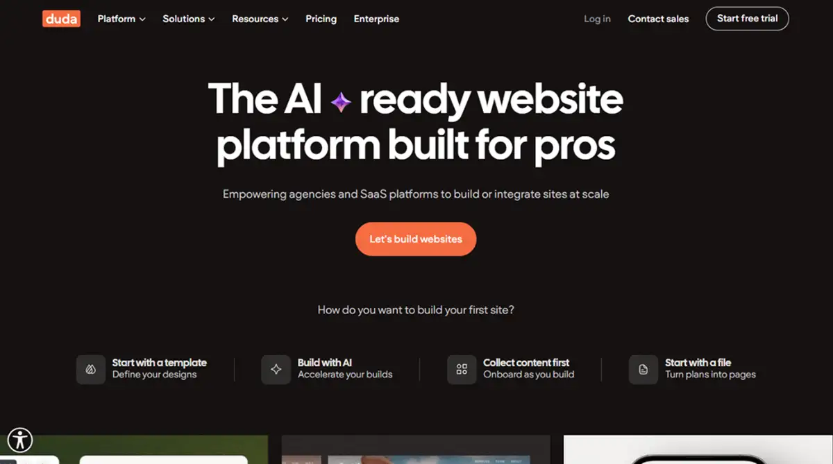 Duda no code website builder 2026