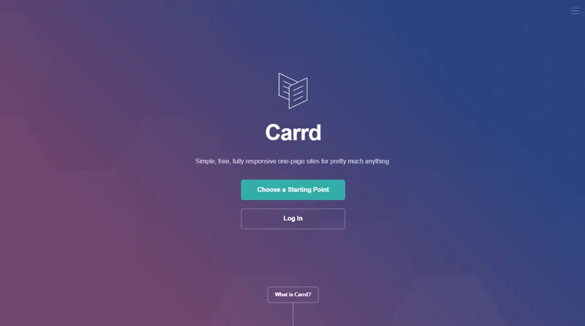 Carrd no code website builder homepage 2026