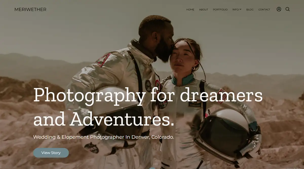 Zenfolio cinematic wedding photographer template