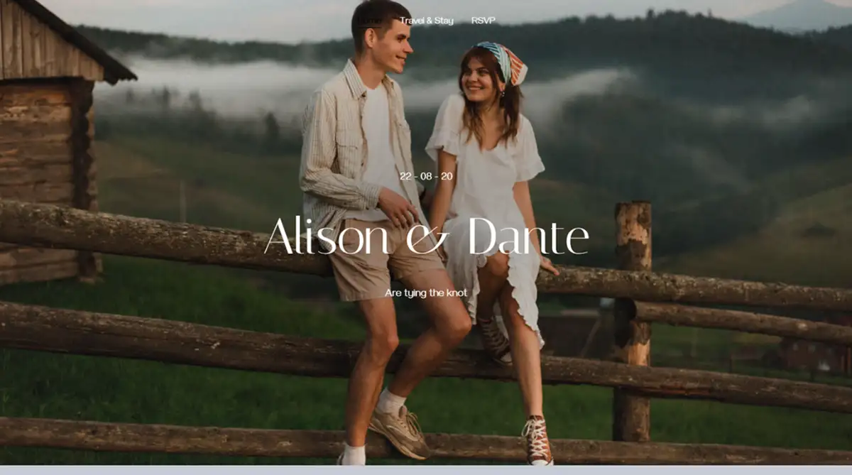 Hostinger Dante wedding wesbite template