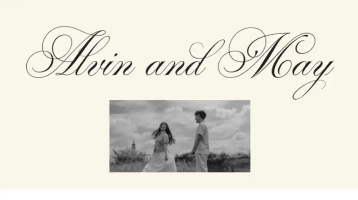 Canva vintage minimalist wedding website template