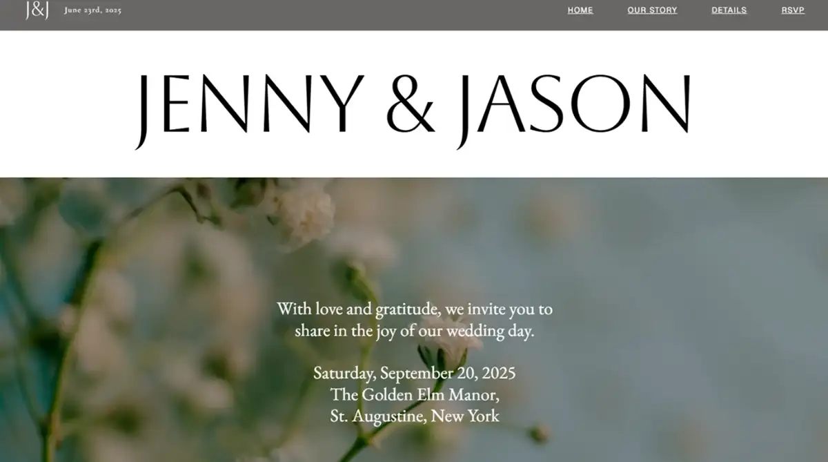 Figma Sites high fashion editorial wedding website template