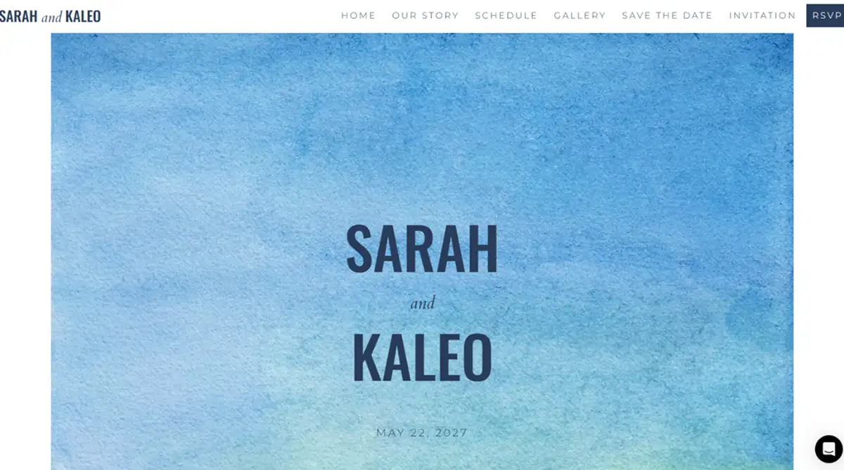 Wedsites beach wedding website template