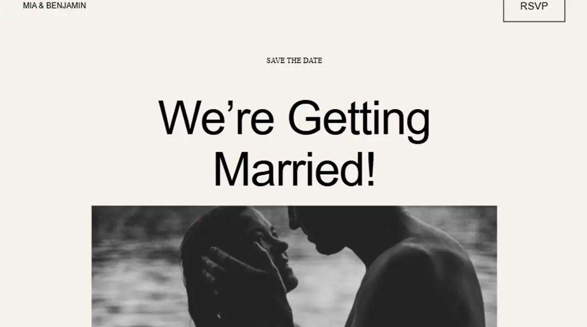 Squarespace Morais minimalist wedding website template