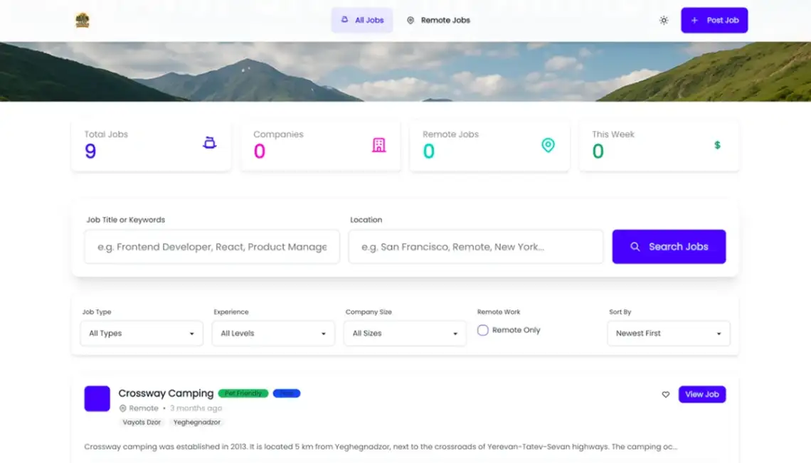 Directify job board directory template homepage
