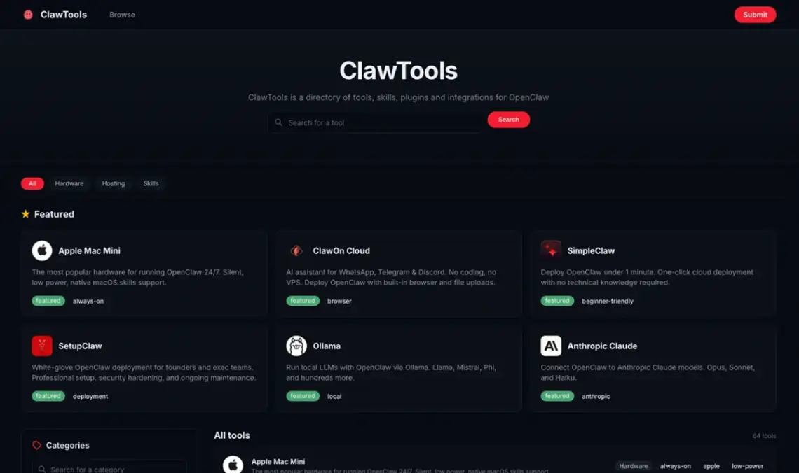 Directify SaaS and tools directory template homepage