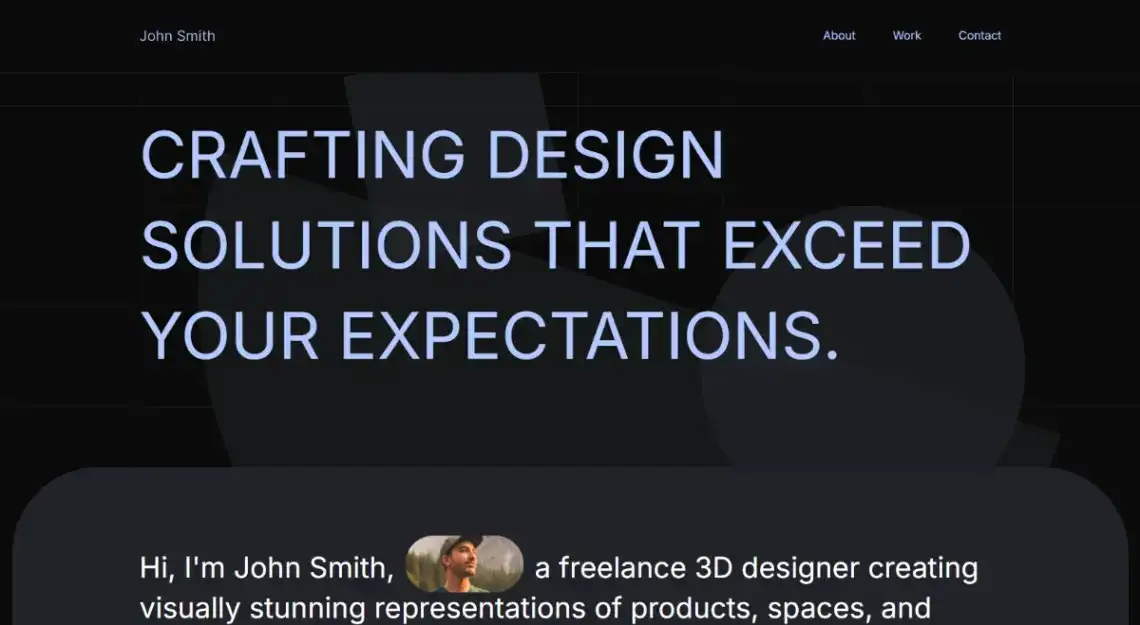 Designer Portfolio no code website template