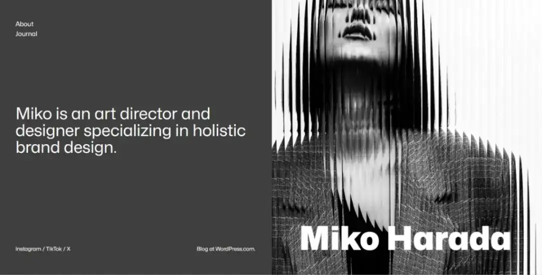 Split Screen Resume no code website template