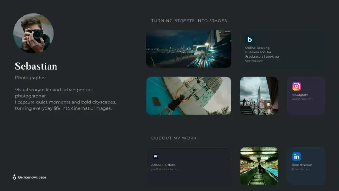 Urban Photographer no code website template