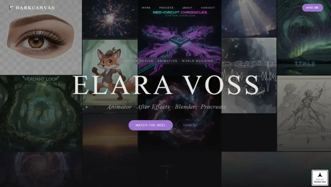 Animator Portfolio no code website template