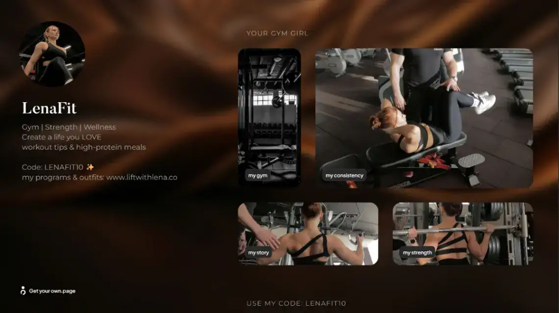 Fitness Influencer no code website template
