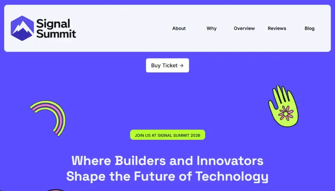Conference Landing home page screenshot
