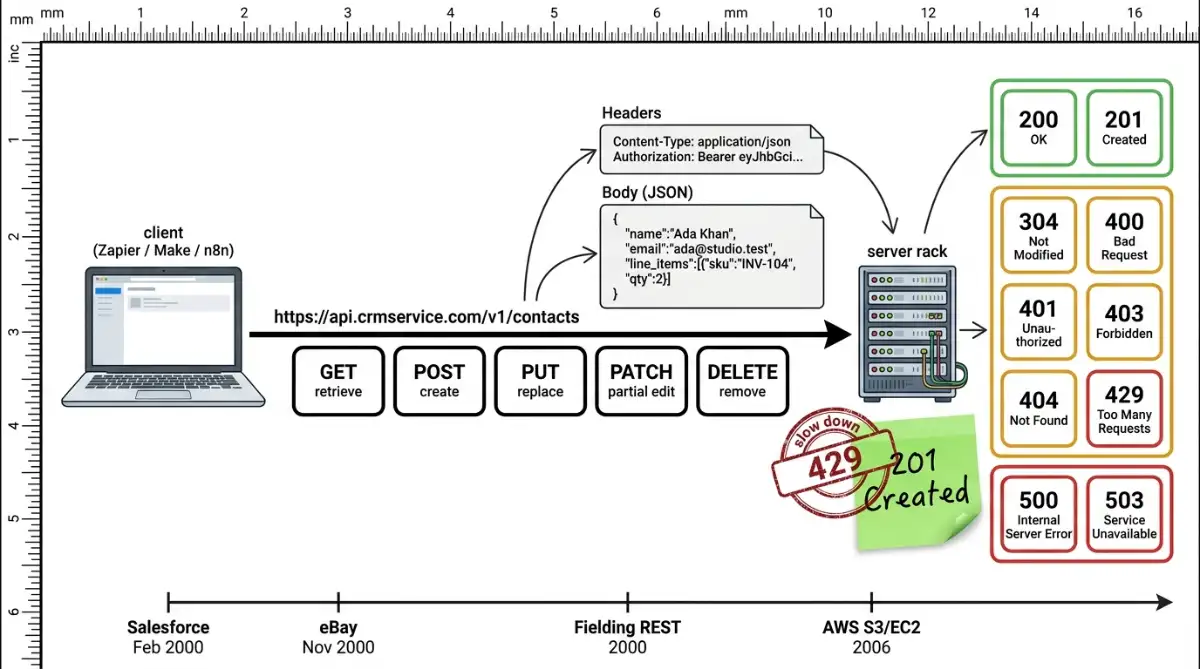 REST call to CRM contacts with JSON and status codes