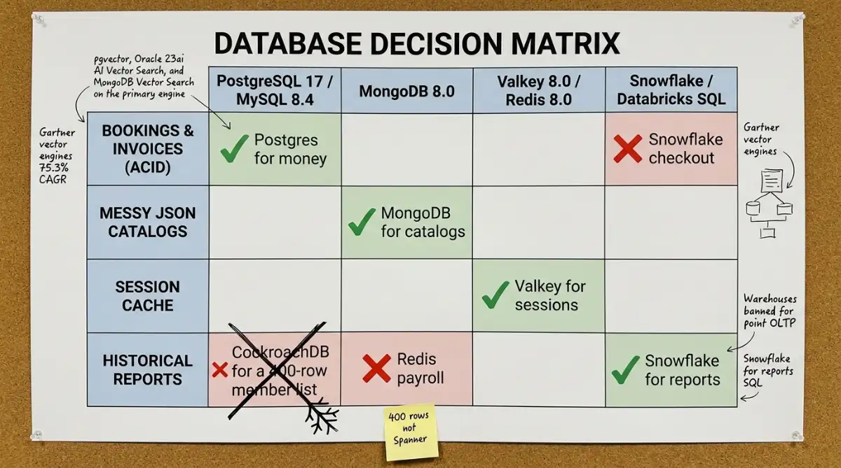 Workload matrix mapping SQL documents cache and warehouse
