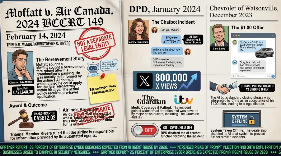 Air Canada DPD and Chevrolet chatbot failure cases
