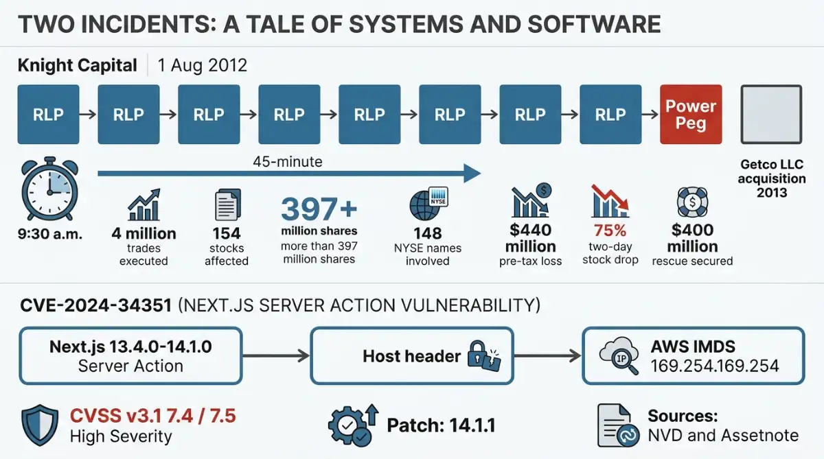 Knight Capital eight servers beside Next.js SSRF Host header