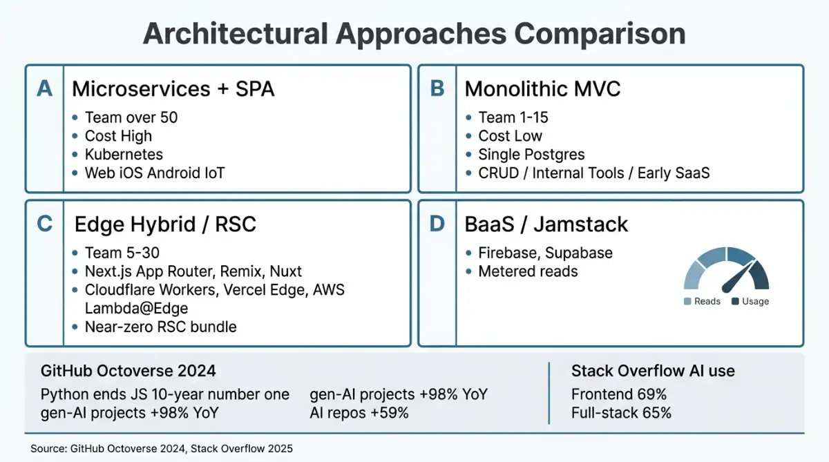 Four architecture models from microservices to Firebase BaaS