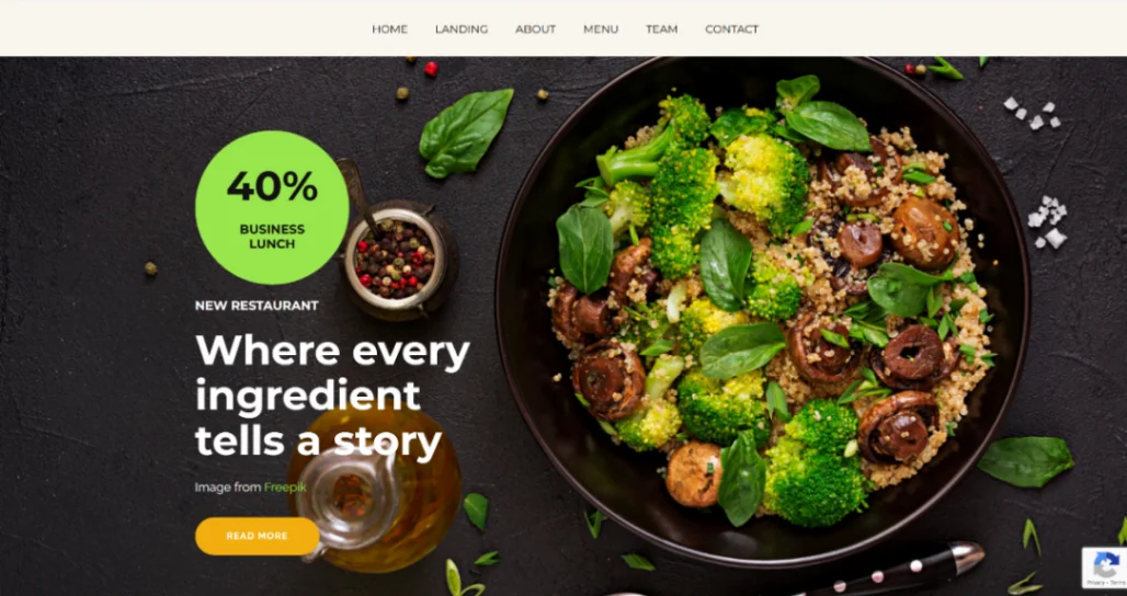 Restaurant Menu website template