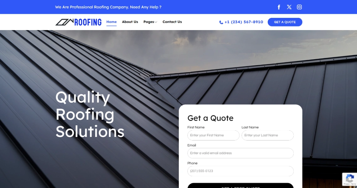 Roofing Services website template