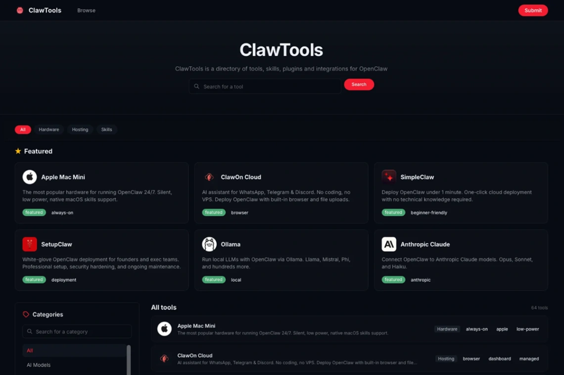 SaaS & Tools Directory website template