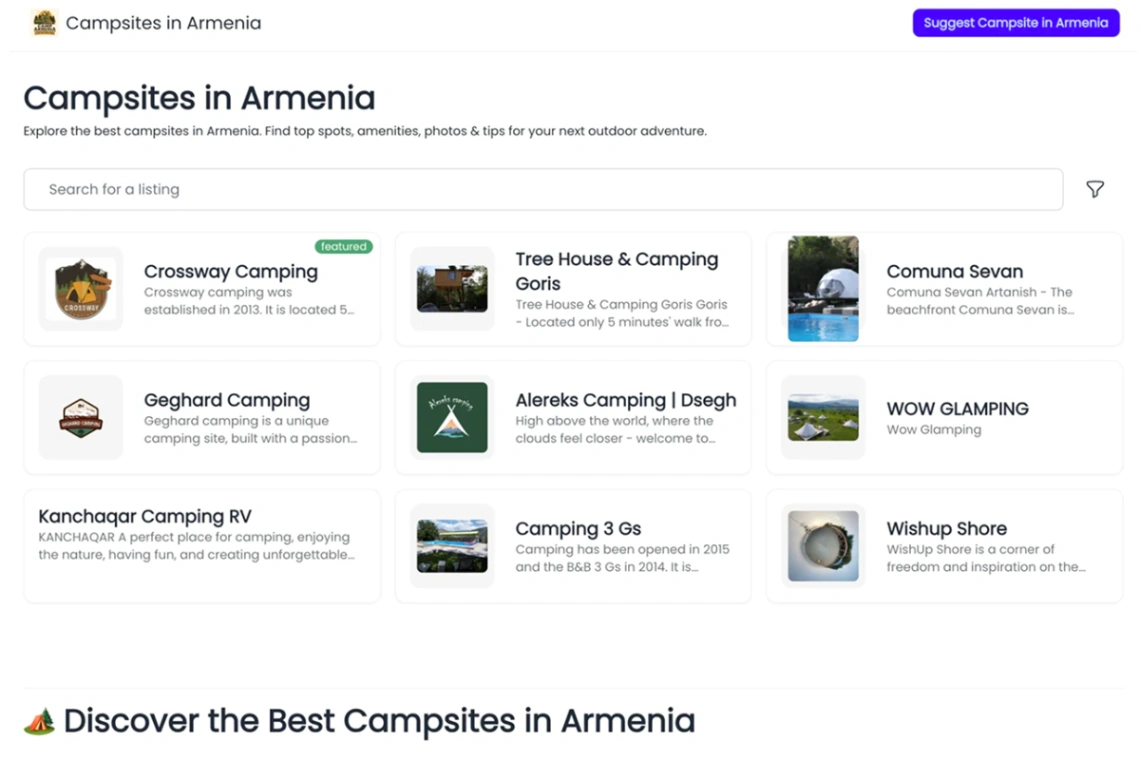 Compact Resource Directory website template
