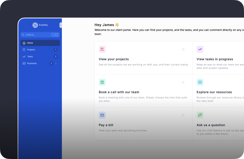 Client Portal Project Manager web application template
