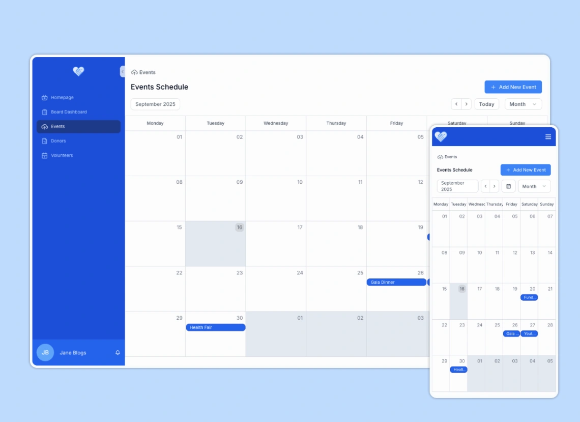 Volunteer Management Hub web application template