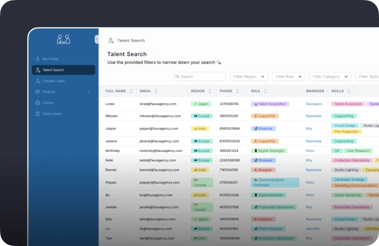 Talent Matching Platform web application template