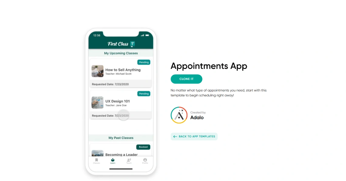 Appointments App mobile app design template