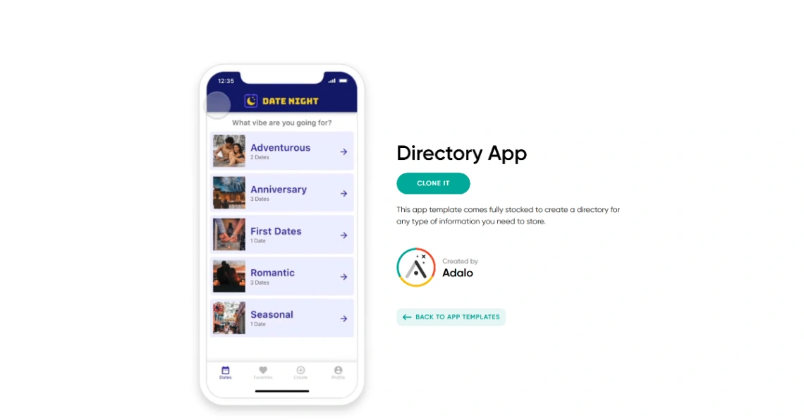 Directory App mobile app design template