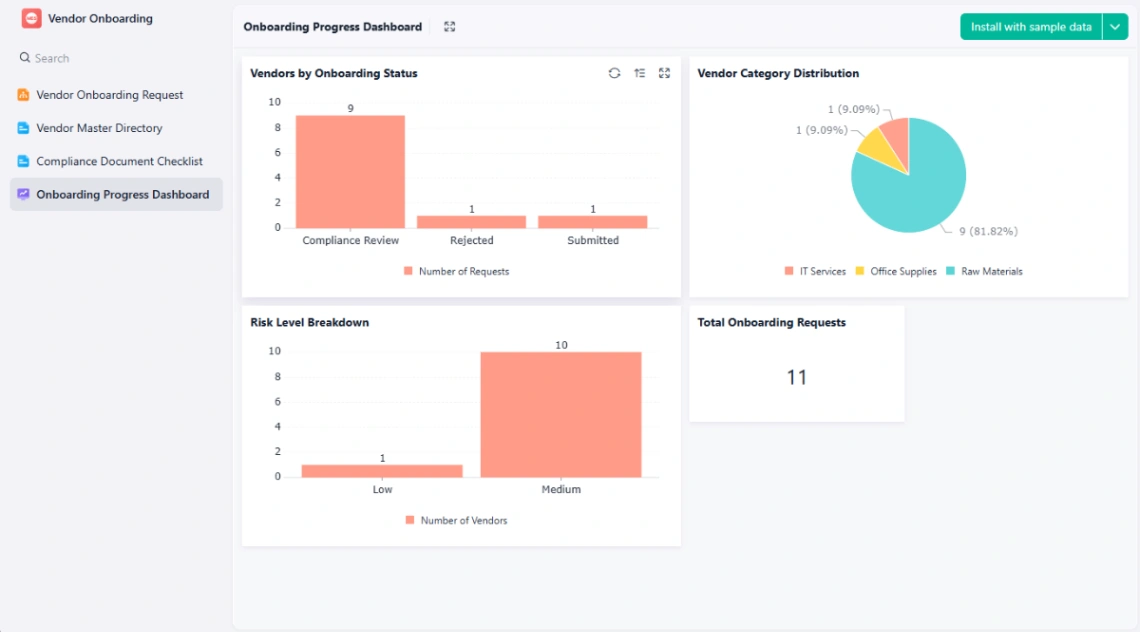 Vendor Onboarding Form web application template