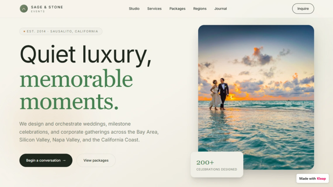 Event Planning Studio website template