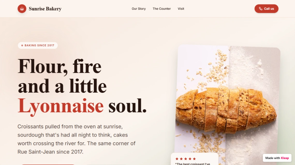 Artisan Bakery website template