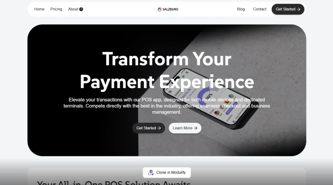 POS Platform Landing website template