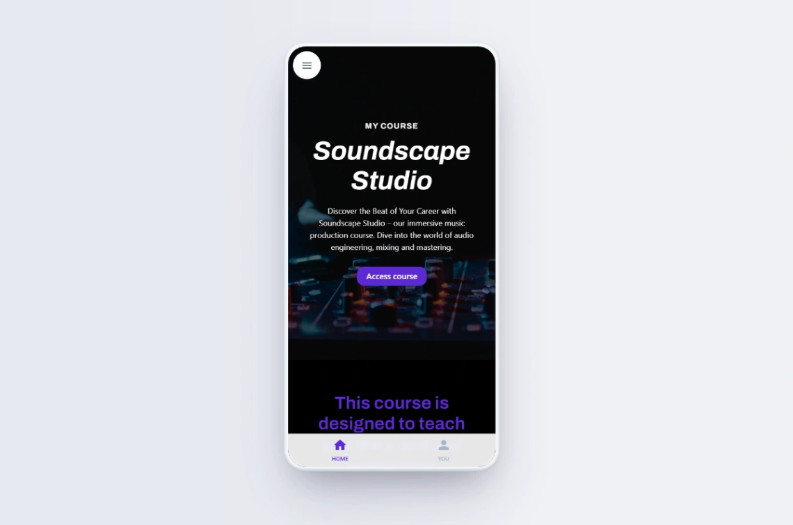 Online Course Platform mobile app design template