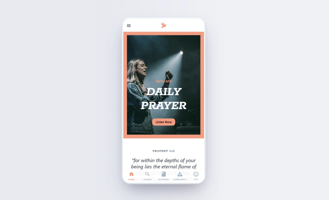 Church Community App mobile app design template