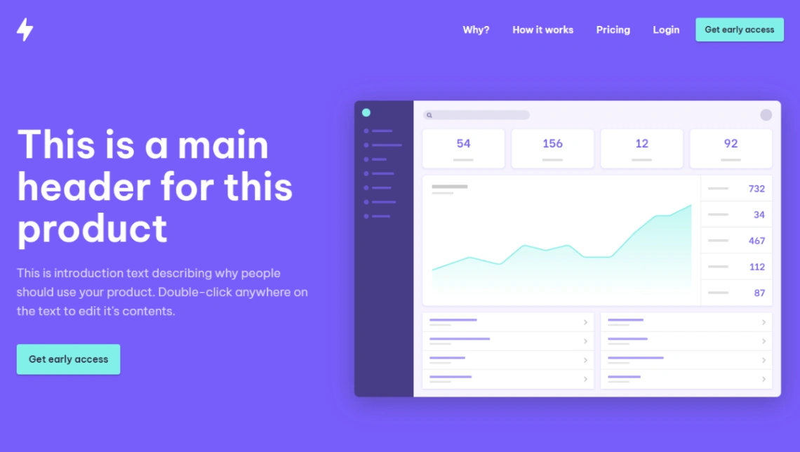 Product Launch Page website template