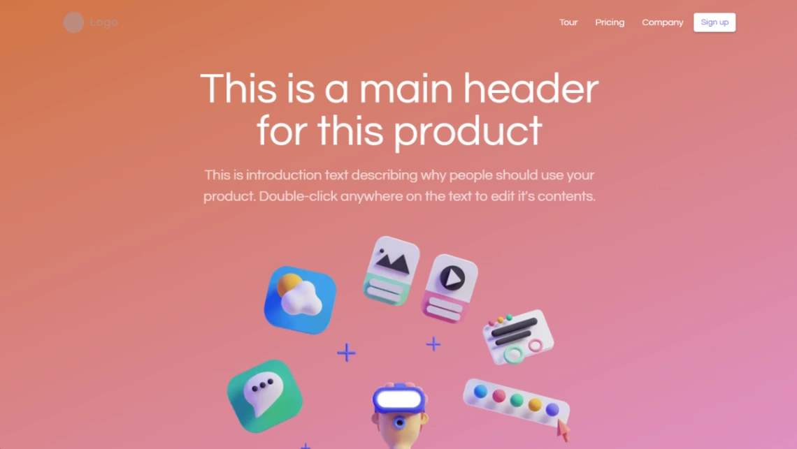 App Product Showcase website template