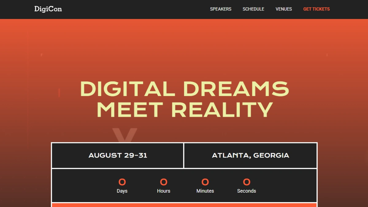 Digital Conference Event website template