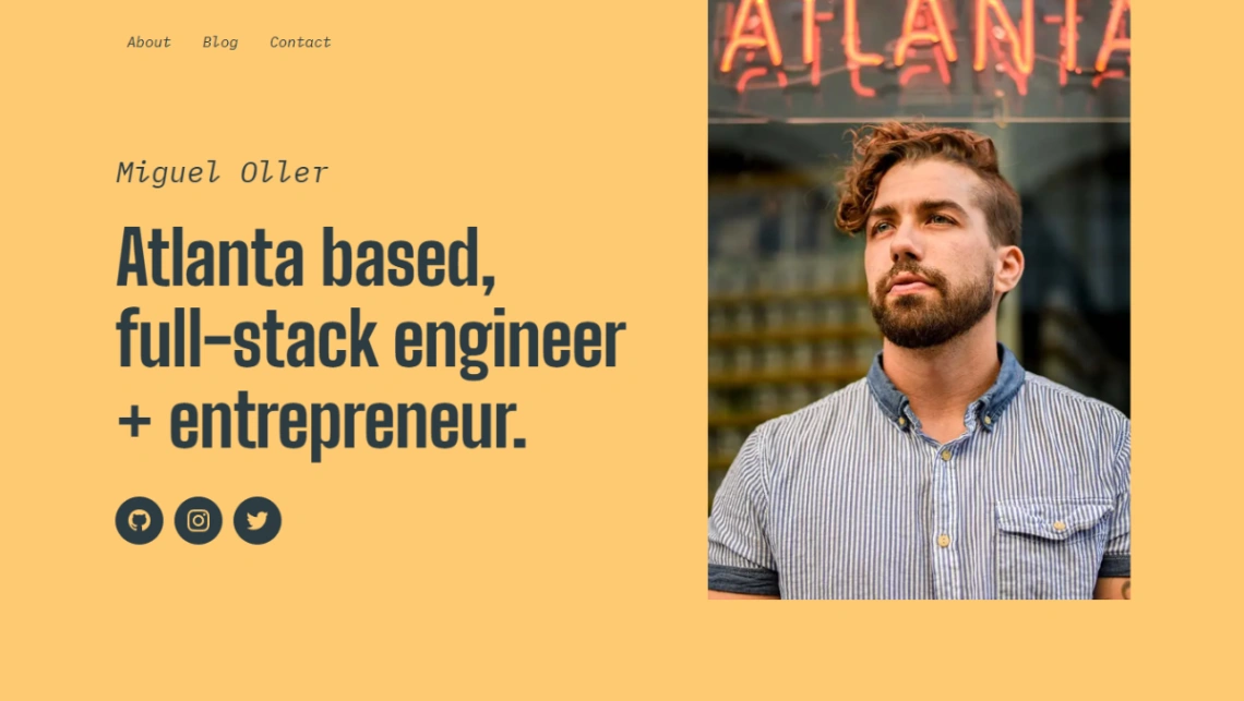 Developer Personal Page website template