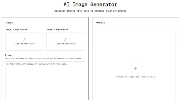AI Image Generator web application template