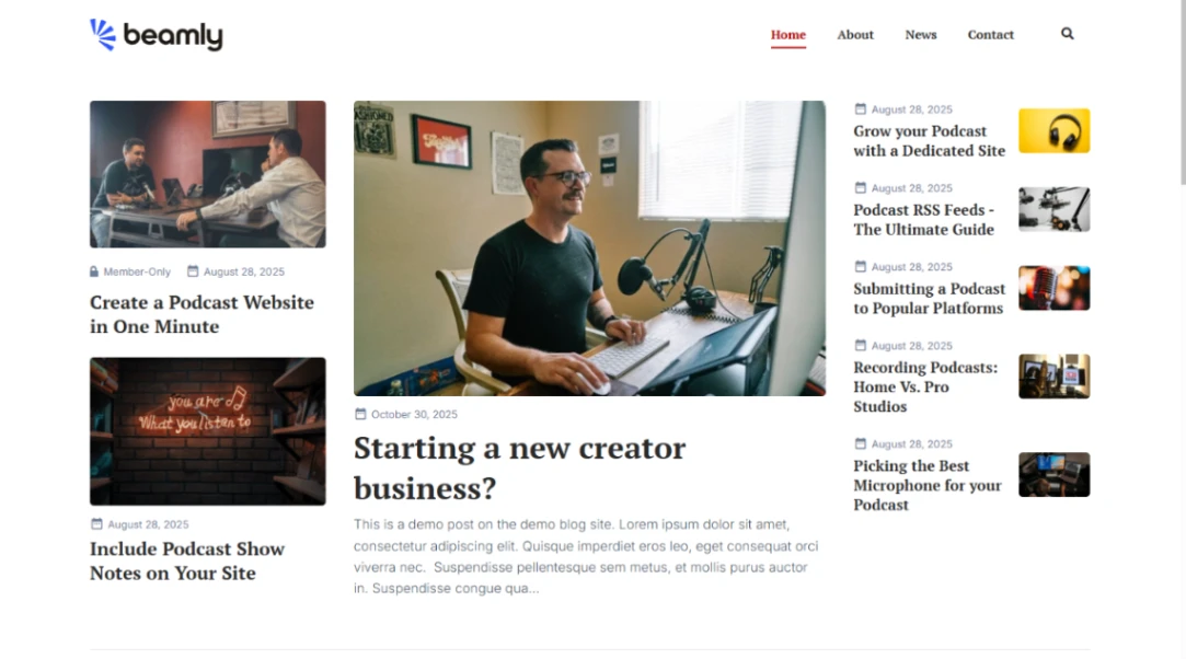 News & Blog website template