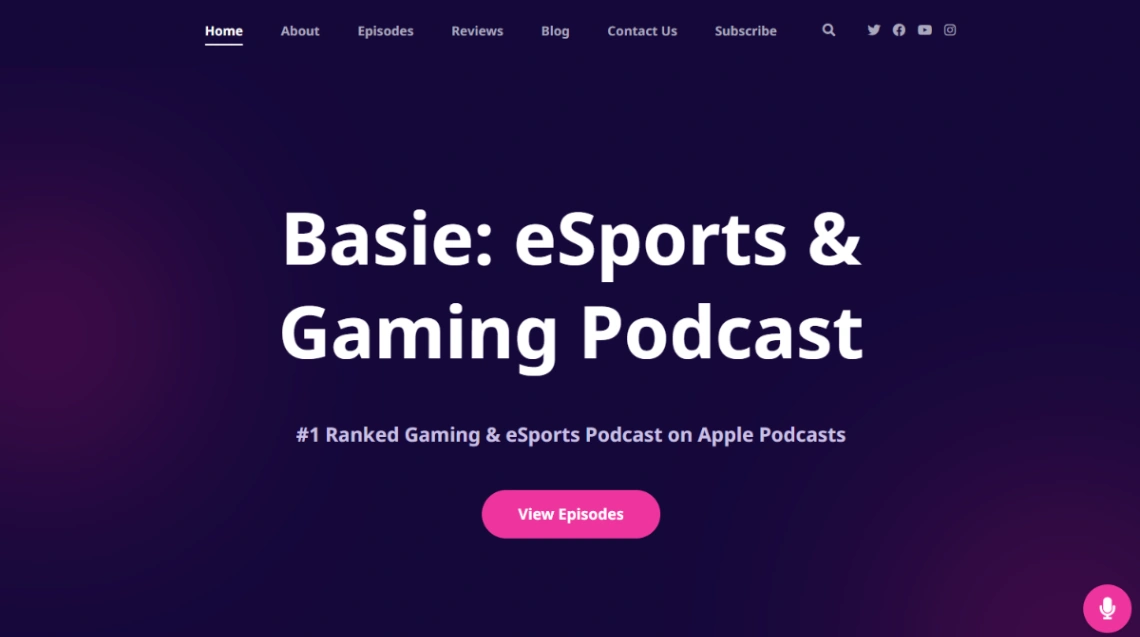Gaming & eSports Podcast website template
